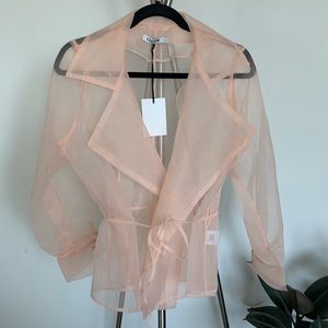 Farrow - Peach sheer wrap top